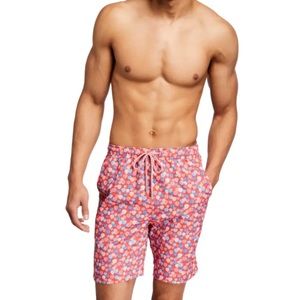 Peter Millar Red and Blue Swim Trunks